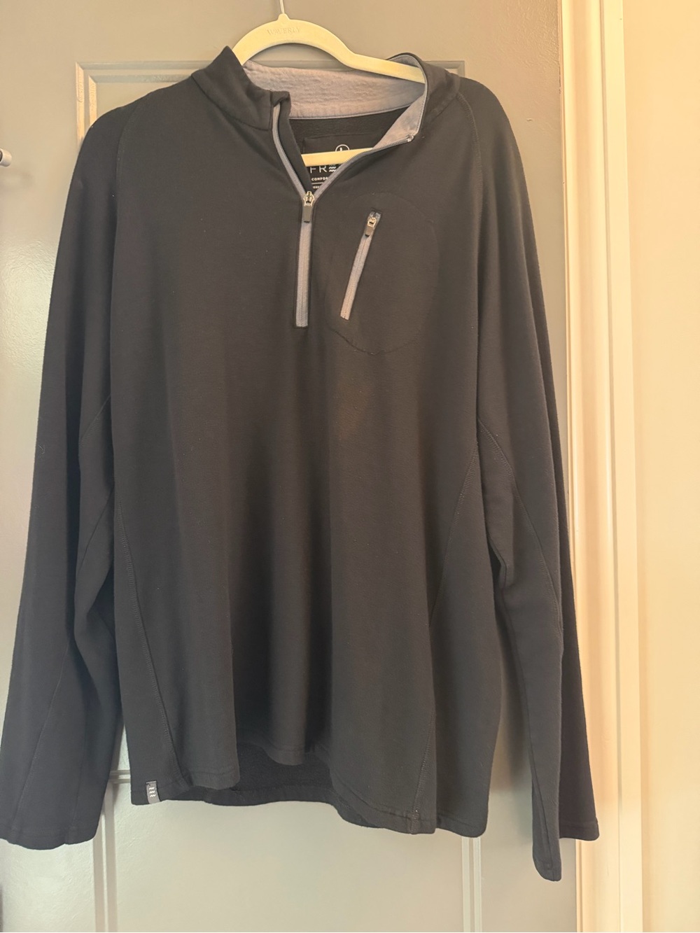 Free Fly Apparel comfort bamboo Men's Black Quarter Zip Pullover Zip Large